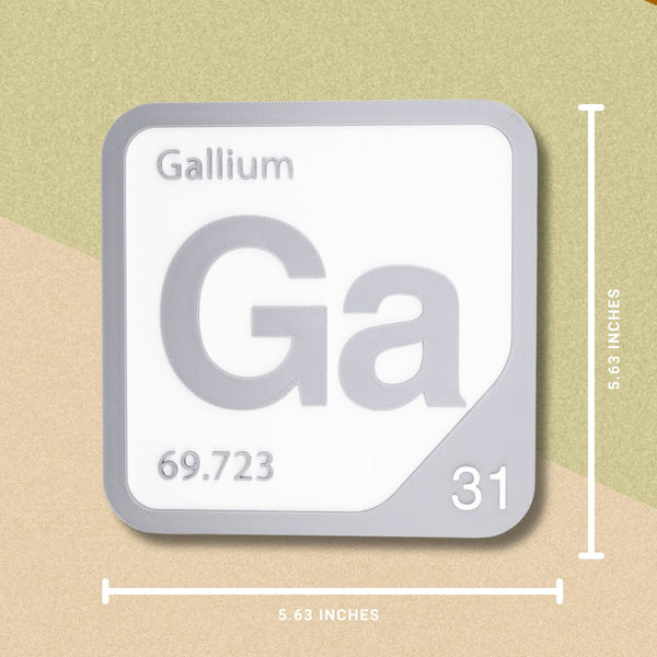 GALLIUM Periodic Table Tile – Educational Wall Art for Science Lovers, 5.6 x 5.6 Inches