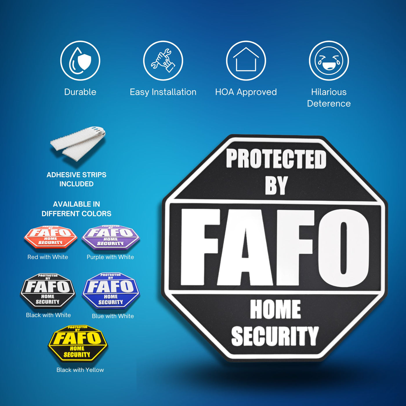 FAFO Home Security Sign – Black or Blue – product image 16