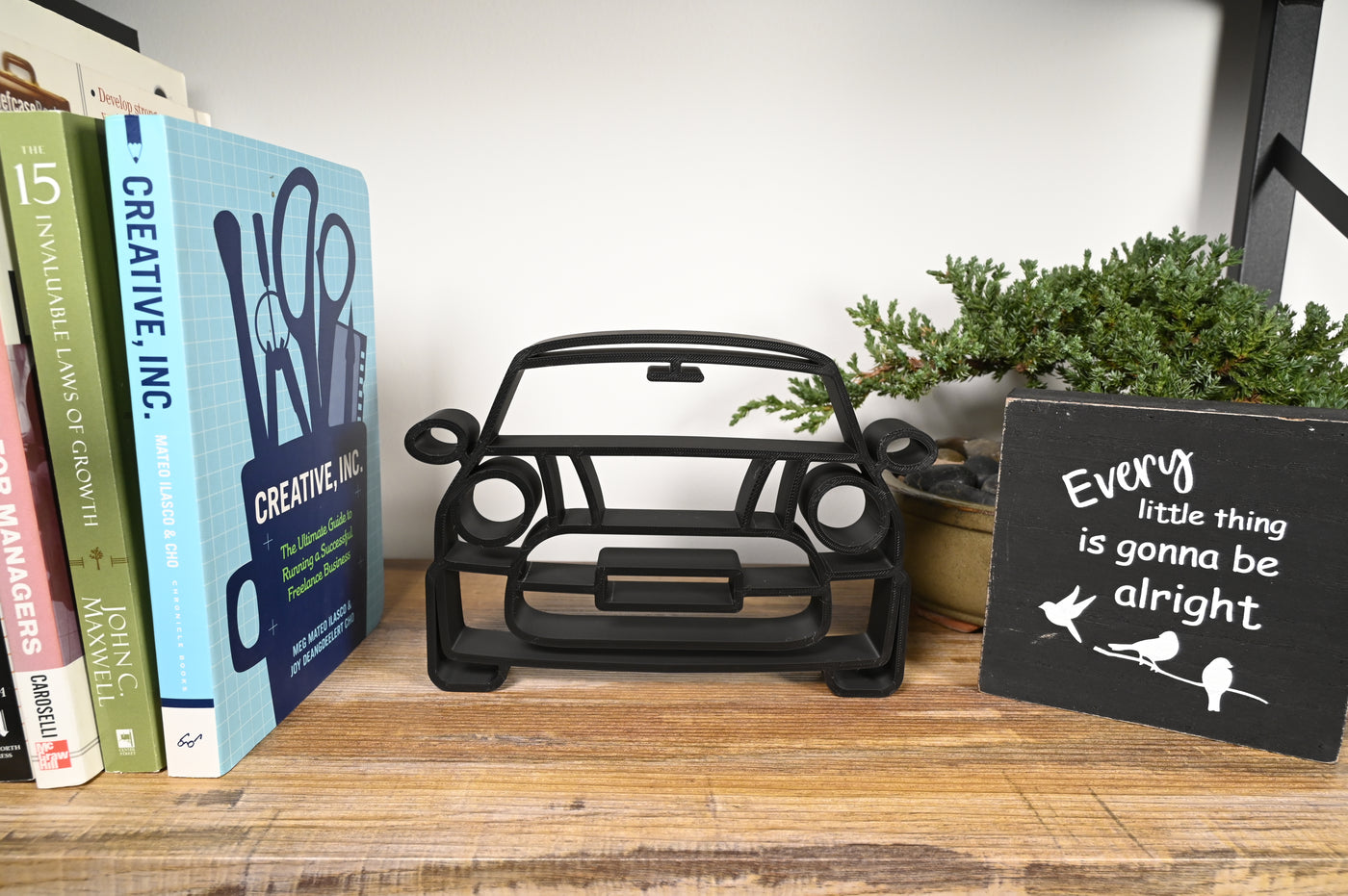 Mini Cooper Front View Elegant Outlines sculpture — lifestyle view