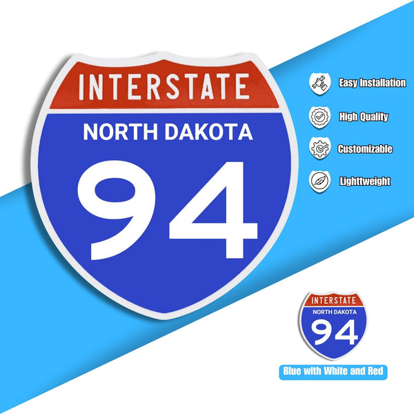 Interstate 94 Road Sign Replica – Personalized Travel Sign | Home & Office Wall Decor (8.54” x 8.53”)