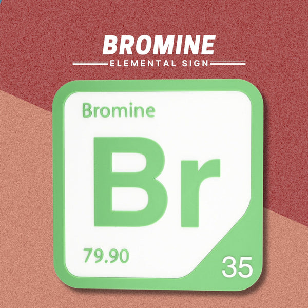 BROMINE Periodic Table Tile – Educational Wall Art for Science Lovers, 5.6 x 5.6 Inches