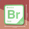 BROMINE Periodic Table Tile – Educational Wall Art for Science Lovers, 5.6 x 5.6 Inches