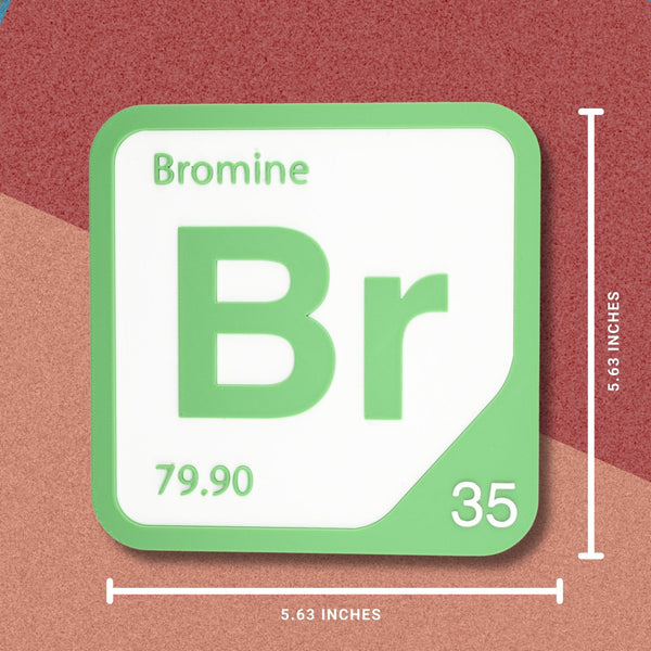 BROMINE Periodic Table Tile – Educational Wall Art for Science Lovers, 5.6 x 5.6 Inches