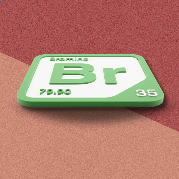 BROMINE Periodic Table Tile – Educational Wall Art for Science Lovers, 5.6 x 5.6 Inches