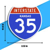 Interstate 35 Road Sign Replica – Personalized Travel Sign | Home & Office Wall Decor (8.54” x 8.53”)