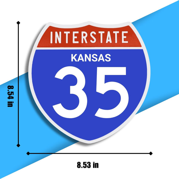 Interstate 35 Road Sign Replica – Personalized Travel Sign | Home & Office Wall Decor (8.54” x 8.53”)