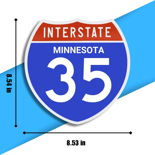 Interstate 35 Road Sign Replica – Personalized Travel Sign | Home & Office Wall Decor (8.54” x 8.53”)