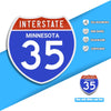 Interstate 35 Road Sign Replica – Personalized Travel Sign | Home & Office Wall Decor (8.54” x 8.53”)