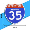 Interstate 35 Road Sign Replica – Personalized Travel Sign | Home & Office Wall Decor (8.54” x 8.53”)