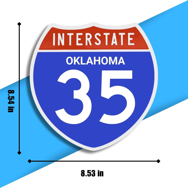 Interstate 35 Road Sign Replica – Personalized Travel Sign | Home & Office Wall Decor (8.54” x 8.53”)