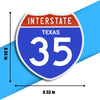 Interstate 35 Road Sign Replica – Personalized Travel Sign | Home & Office Wall Decor (8.54” x 8.53”)