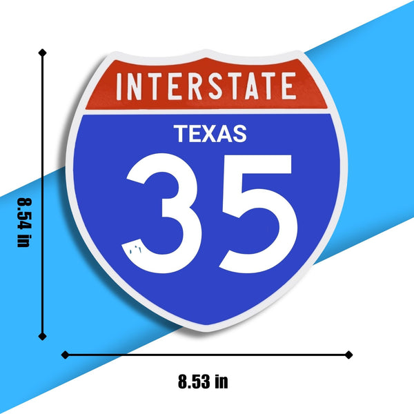 Interstate 35 Road Sign Replica – Personalized Travel Sign | Home & Office Wall Decor (8.54” x 8.53”)