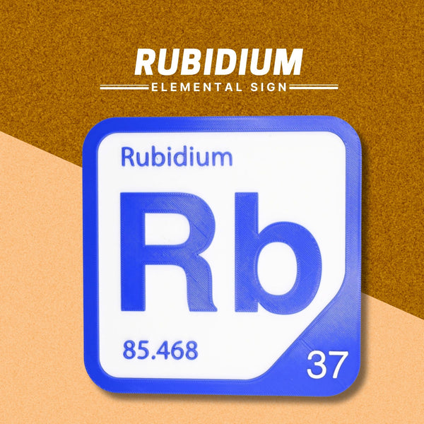 RUBIDIUM Periodic Table Tile – Educational Wall Art for Science Lovers, 5.6 x 5.6 Inches