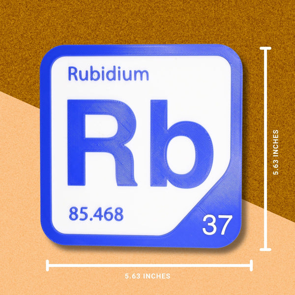 RUBIDIUM Periodic Table Tile – Educational Wall Art for Science Lovers, 5.6 x 5.6 Inches