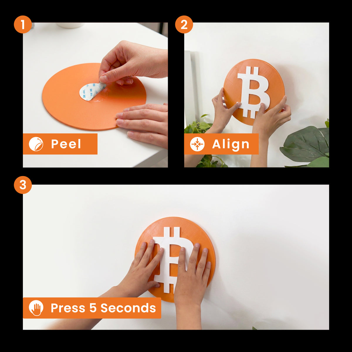 Btc Bitcoin Wall Sign — extra 6