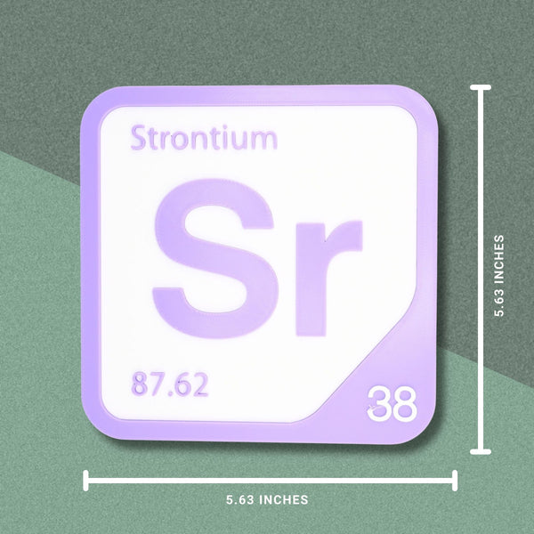 STRONTIUM Periodic Table Tile – Educational Wall Art for Science Lovers, 5.6 x 5.6 Inches