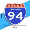 Interstate 94 Road Sign Replica – Personalized Travel Sign | Home & Office Wall Decor (8.54” x 8.53”)