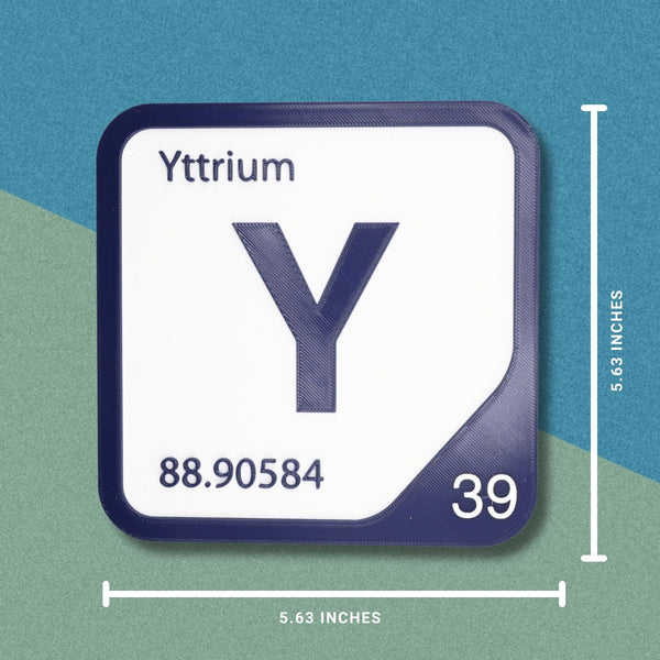 YTTRIUM Periodic Table Tile – Educational Wall Art for Science Lovers, 5.6 x 5.6 Inches