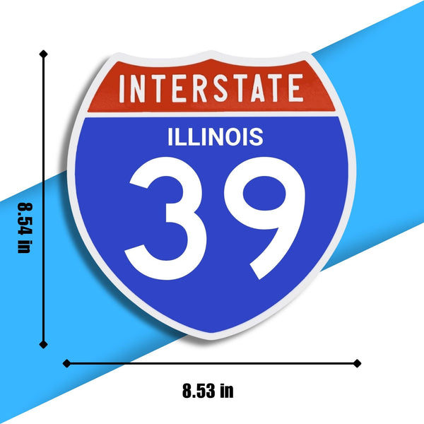 Interstate 39 Road Sign Replica – Personalized Travel Sign | Home & Office Wall Decor (8.54” x 8.53”)
