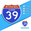 Interstate 39 Road Sign Replica – Personalized Travel Sign | Home & Office Wall Decor (8.54” x 8.53”)