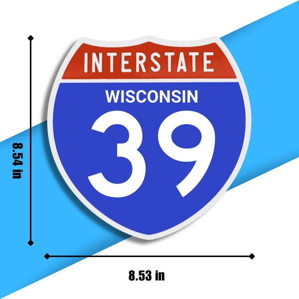 Interstate 39 Road Sign Replica – Personalized Travel Sign | Home & Office Wall Decor (8.54” x 8.53”)