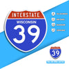 Interstate 39 Road Sign Replica – Personalized Travel Sign | Home & Office Wall Decor (8.54” x 8.53”)