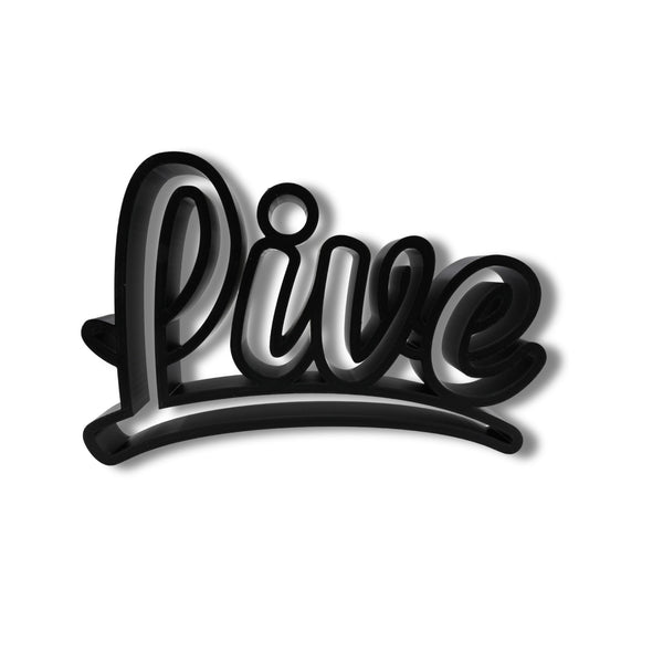 Live Curved Script Style, Minimalist Line Art "Live" Sculpture, Elegant Inspirational Home Decor, Modern Hobbies, Desk Line Art