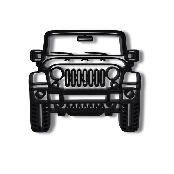 Jeep Wrangler Sculpture Front View Minimalist Line Art SUV Statue, Off-Road Vehicle Wall Decor, Adventure Lover Gift, Modern Desk Display