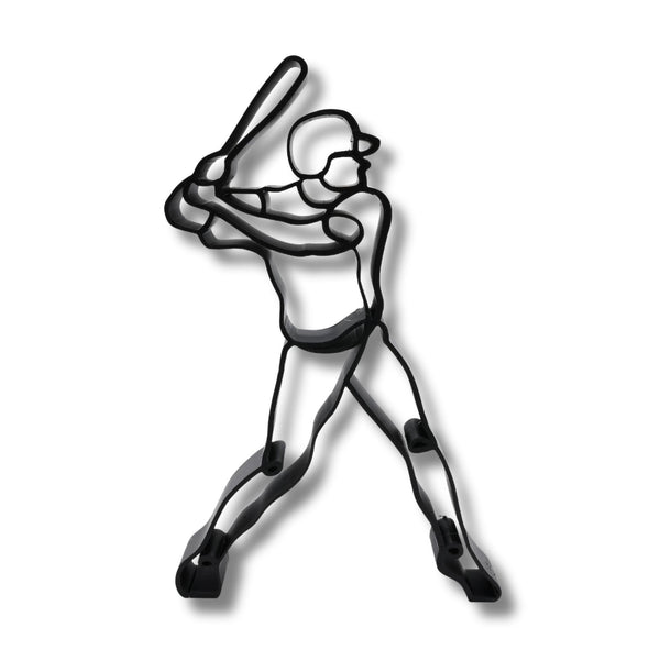 Baseball Batting Stance Decor, Baseball Player, Pitcher, 3D Printed Gift, Minimalist Line Art, Baseball Wall Art, Baseball Room Decor