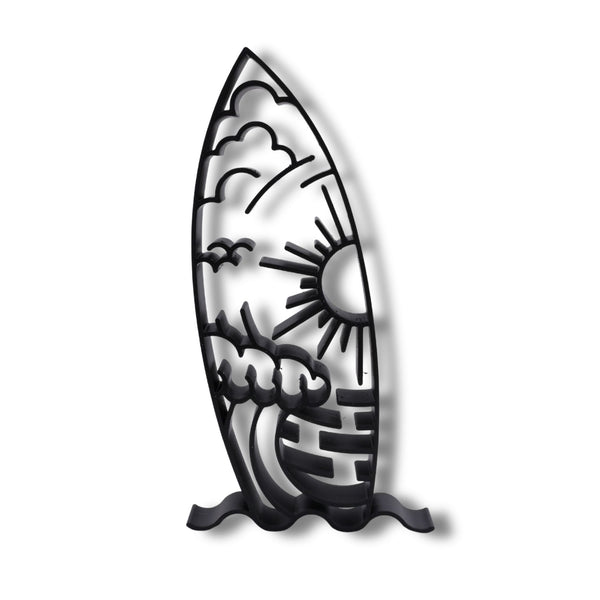 Surfboard Scenic Figure, 3D Printed Line Art, Surfer Sculpture, Water Sports Gift Idea, Surf Decorations, Surfing Gift Surfer