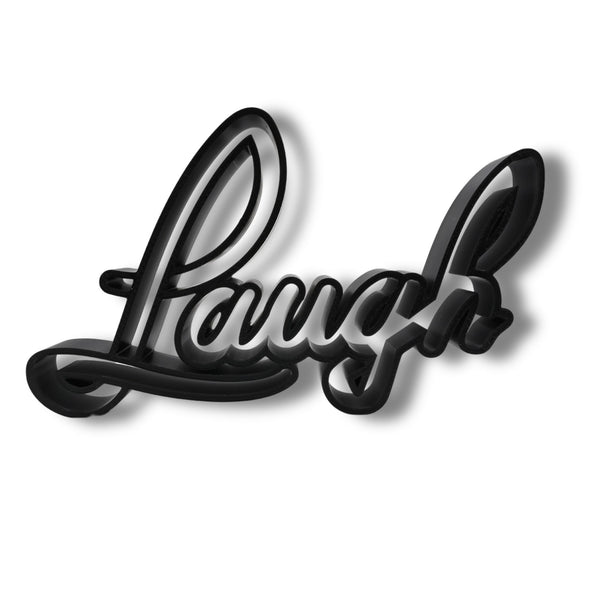 Laugh Script Style, Minimalist Line Art, "Laugh" Sculpture, Elegant Inspirational Home Decor, Modern Hobbies, Desk Line Art