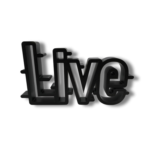 Live Retro Bold, Minimalist Line Art, "Live" Sculpture, Elegant Inspirational Home Decor, Modern Hobbies, Desk Line Art