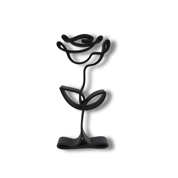 Rose Bloom Sculpture, Minimalist Line Art, Rose Silhouette, Elegant Floral Home Decor, Modern Hobbies, Desk Line Art