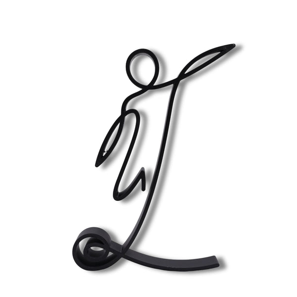 Soccer Ball Kick Line Art Sculpture, 3D Printed Gift, Unique Football Gift Idea, Custom Line Art Sculpture, Minimalist Home Decor