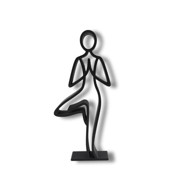 Yoga Tree Pose Decor, Minimalist Line Art, Mindfulness & Elegant Home Decor, Modern Hobbies, Desk Line Art