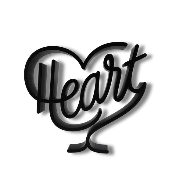 Heart Script, Minimalist Line Art, "Love" Sculpture, Elegant Inspirational Home Decor, Modern Hobbies, Desk Line Art