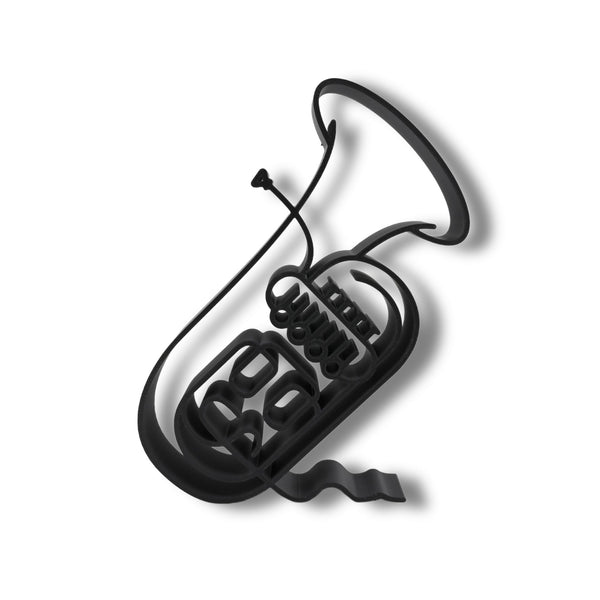 Marching Band Tuba Sculpture, Minimalist Line Art Tuba Silhouette, Elegant Music Enthusiast Home Decor, Modern Hobbies, Desk Line Art