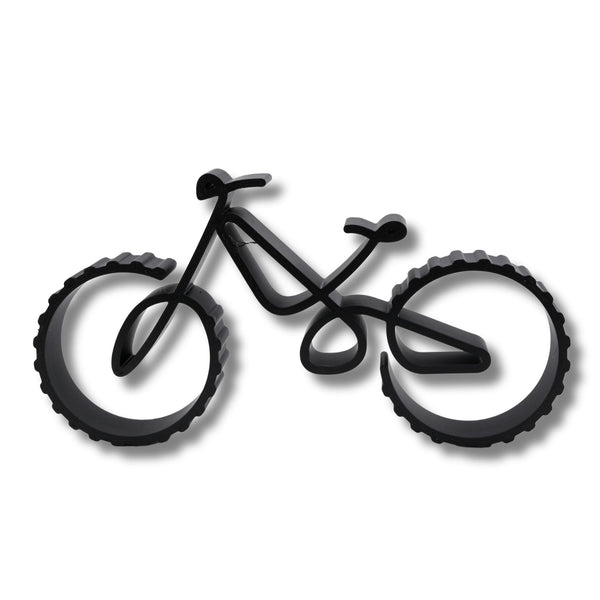 Mountain Bike Sculpture, Minimalist Line Art Cyclist, Cycling Silhouette Home Decor, Modern Hobbies and Desk Line Art
