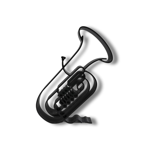 Classical Concert Tuba Sculpture, Minimalist Line Art Tuba Silhouette, Elegant Music Enthusiast Home Decor, Modern Hobbies, Desk Line Art