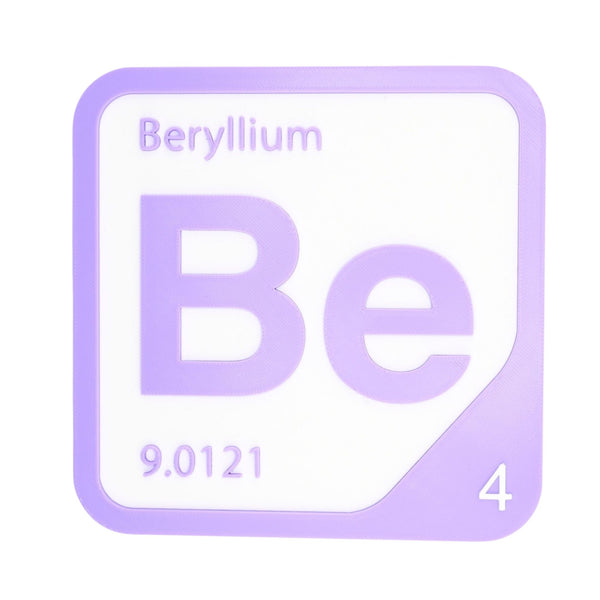 BERYLLIUM Periodic Table Tile – Educational Wall Art for Science Lovers, 5.6 x 5.6 Inches