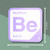 BERYLLIUM Periodic Table Tile – Educational Wall Art for Science Lovers, 5.6 x 5.6 Inches