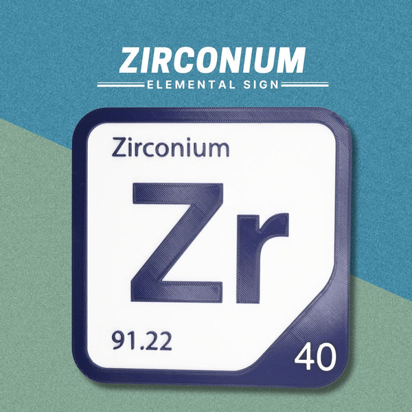 ZIRCONIUM Periodic Table Tile – Educational Wall Art for Science Lovers, 5.6 x 5.6 Inches