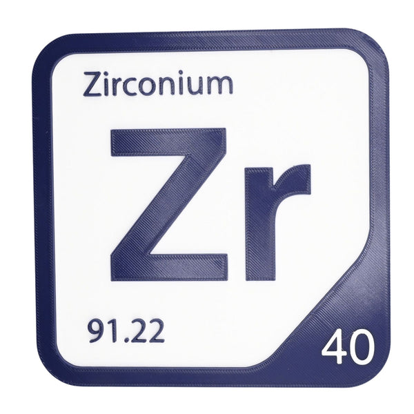 ZIRCONIUM Periodic Table Tile – Educational Wall Art for Science Lovers, 5.6 x 5.6 Inches