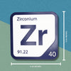 ZIRCONIUM Periodic Table Tile – Educational Wall Art for Science Lovers, 5.6 x 5.6 Inches