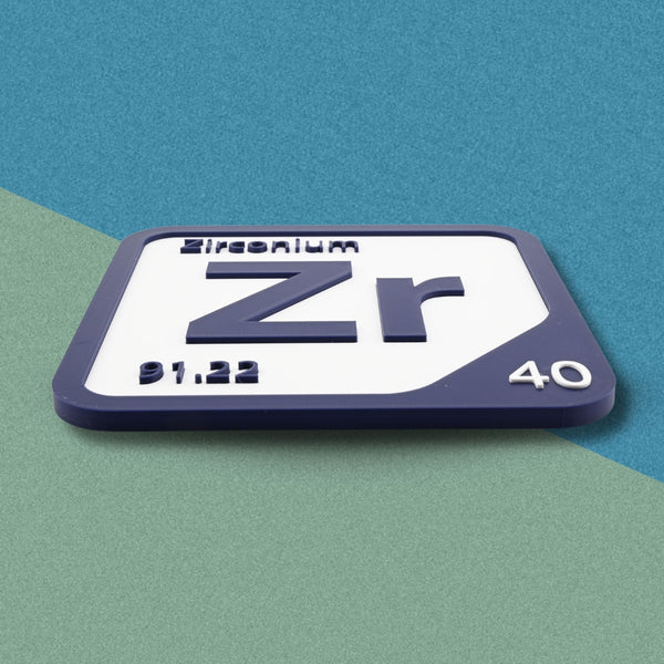 ZIRCONIUM Periodic Table Tile – Educational Wall Art for Science Lovers, 5.6 x 5.6 Inches