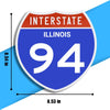 Interstate 94 Road Sign Replica – Personalized Travel Sign | Home & Office Wall Decor (8.54” x 8.53”)