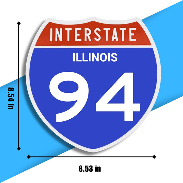 Interstate 94 Road Sign Replica – Personalized Travel Sign | Home & Office Wall Decor (8.54” x 8.53”)