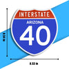 Interstate 40 Road Sign Replica – Personalized Travel Sign | Home & Office Wall Decor (8.54” x 8.53”)