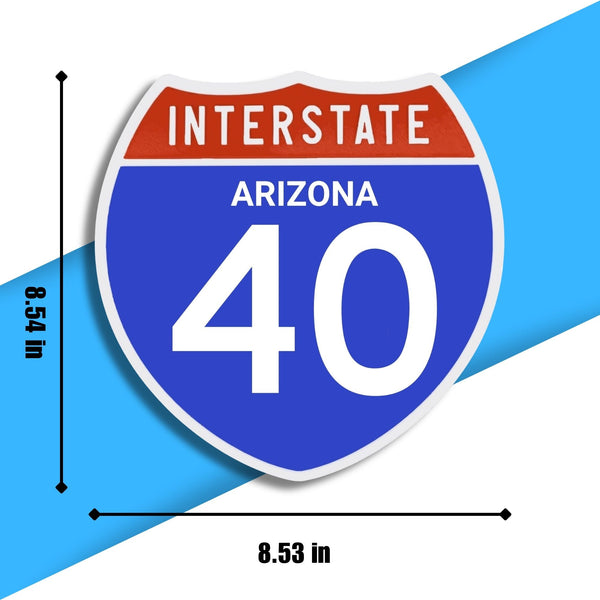 Interstate 40 Road Sign Replica – Personalized Travel Sign | Home & Office Wall Decor (8.54” x 8.53”)