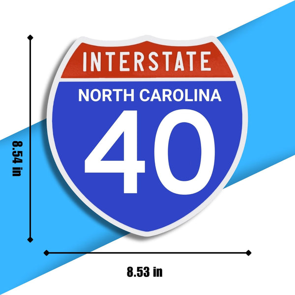Interstate 40 Road Sign Replica – Personalized Travel Sign | Home & Office Wall Decor (8.54” x 8.53”)